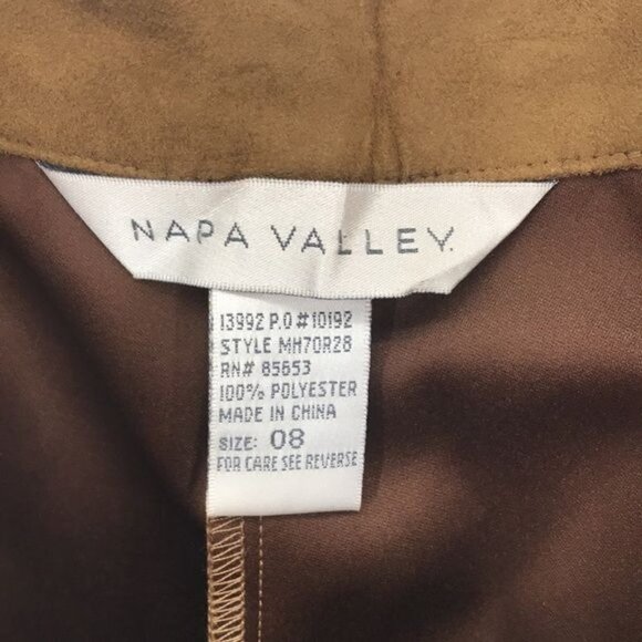 Napa Valley Cognac Faux Suede Pants Vintage Size 8 - Picture 2 of 7